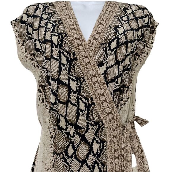 Joie Snake Print Wrap Dress in Ombre Snake Print Size XXS - Picture 3 of 10
